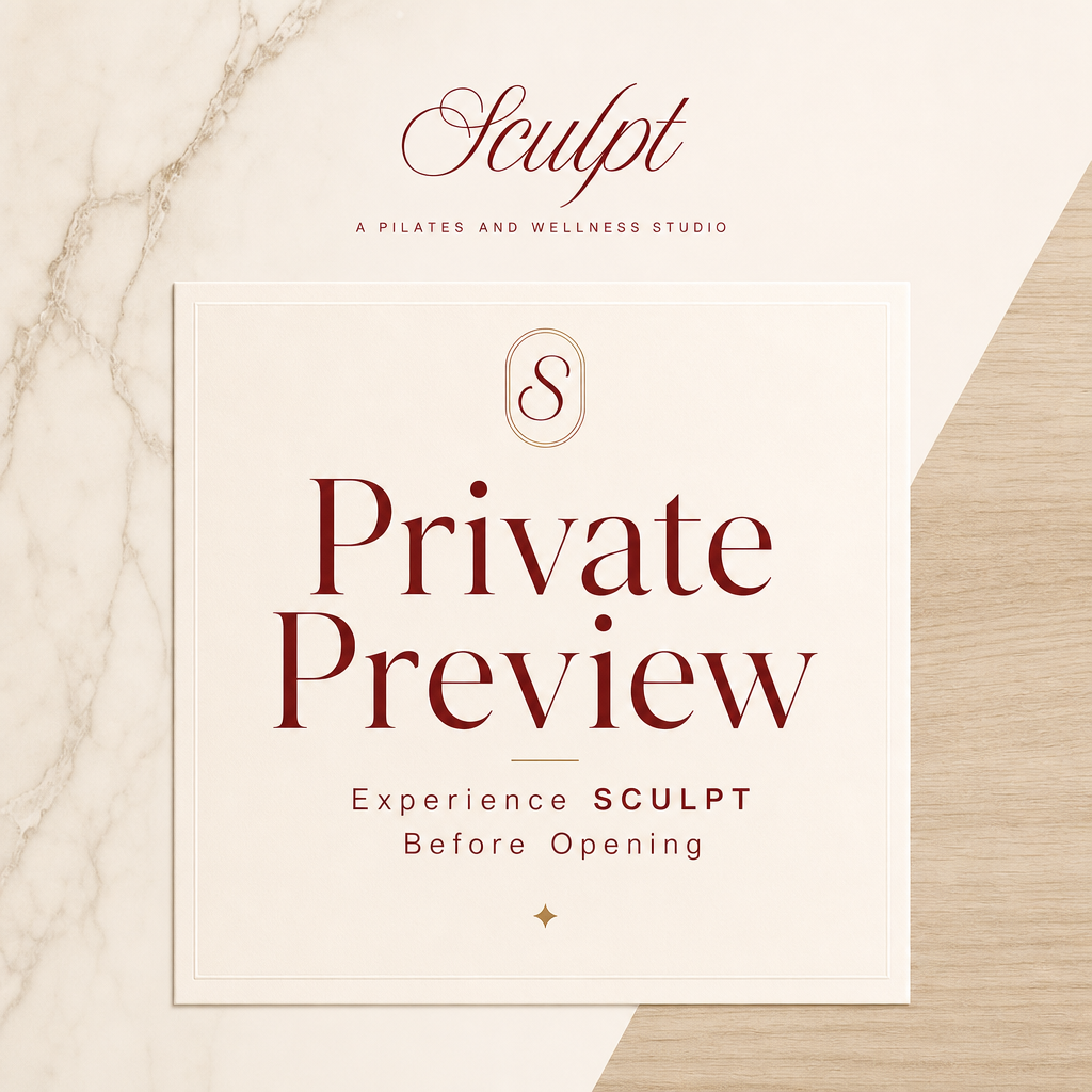 SCULPT Private Preview invitation card on marble